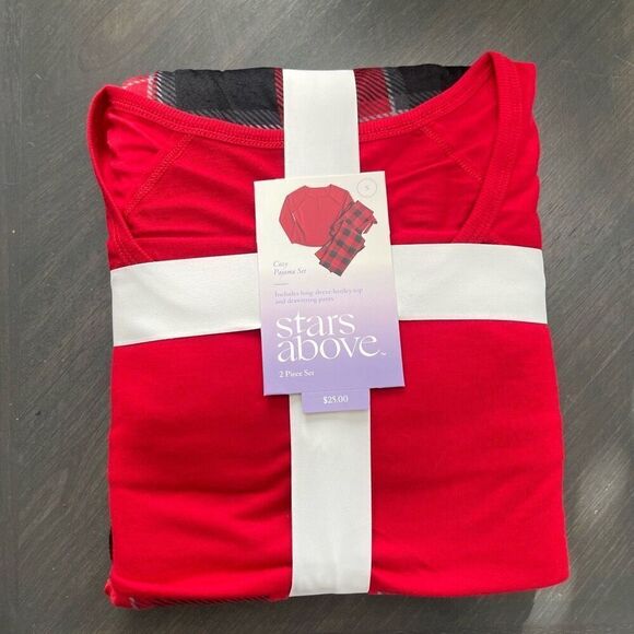 STARS ABOVE Women’s 2 Piece Cozy PJ Set in Red/Black Size Small NEW - Picture 11 of 13